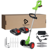 Doersupp 12/24V Portable Lawn Mower Handheld Mowing Machine Electric Grass Hedge Trimmer W/ 2pcs Battery
