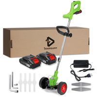 Doersupp 12/24V Portable Lawn Mower Handheld Mowing Machine Electric Grass Hedge Trimmer W/ 2pcs Battery