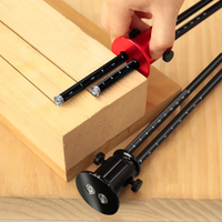 Double Head Wheel Marking Gauge Aluminum Alloy Parallel Woodworking Tool Metric Inch Scale Replaceable Blade Precision C