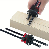 Double Head Wheel Marking Gauge Aluminum Parallel Line Drawing Tool Woodworking Marking Scriber Ruler Graduated Inch and