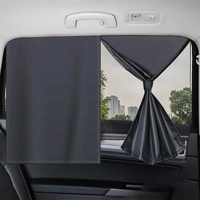 Double Layer Car Window Sunshade UV Protection Mesh Magnetic Install Black Side Glass Cover Heat Block Vision Enhancemen