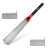 Double-Sided SK5 Steel Hand Saw TPR Handle Straight Timber Saw Rapid Cutting Replaceable Blade Durable and Comfortable G