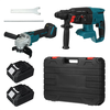Driillpro Electric Hammer Drill 125mm Brushless Angle Grinder With 2pcs Battery 2in1 Power Tool Set for 18V Battery