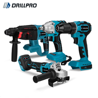 Drillpro 1 Set 800N.M Electric Wrench,  Hammer,  Power Drill Machine,  Angle Grinder with/without Battery