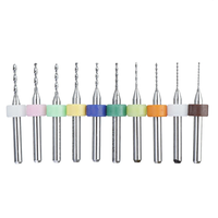 Drillpro 10Pcs 0.6mm-1.5mm Tungsten Carbide PCB Drill Bits Print Circuit Board Mini CNC Drilling Bit Set