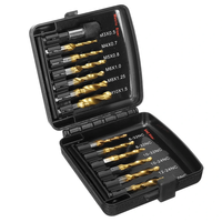 Drillpro 13pcs M3-M10 Metric Screw Thread Tap Drill Bits Set Hex Shank Drill Bit Screw Compound Tap Hand Tools with Join