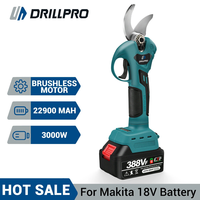 Drillpro 30MM Brushless Electric Pruner Pruning Shear Fruit Tree Bonsai Pruning Branches Cutter Power Tools For 18V Batt