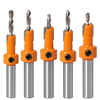 Drillpro 5Pcs Carbide Tip 8mm Shank HSS Woodworking Countersink Router Bit Set Screw Extractor Remon Demolition for Wood