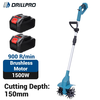 Drillpro Electric Cultivator 21V 1500W Brushless Motor 150mm Blade Diameter 150mm Cutting Depth 200mm Width 2 Batteries