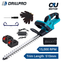 Drillpro Electric Hedge Trimmer 18V Cordless 2000W 15000 RPM 510mm SK5 Blade Adjustable Head Lawn Mower Shrub Shear Land