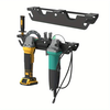 Dual Bay Metal Angle Grinder Rack Stand Wall Mount Storage with Cord Hanger Easy Assembly Holds 2 Grinders Classic Desig