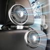 Dual Head Car Clip Fan With LED Light 360° Rotatable Car Cooler Fan Low Noise Cooling Fans Type C Car Electrical Fan