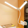 Dual Head LED Desk Lamp Clip On Lamp, Flexible Gooseneck Table Lamp 3600mAh USB Charging Clamp Lamp Touch Dimming