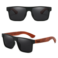 DUBERY Vintage Wooden Polarized Sunglasses for Men Women UV400 Protection Fashion Square Sun Glasses for Driving Travel
