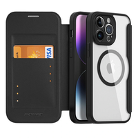 DUX DUCIS Magnetic Leather Flip Phone Case with Card Holders Compatible with Magsafe for iPhone 15 15 Pro/Plus 15 Pro Ma