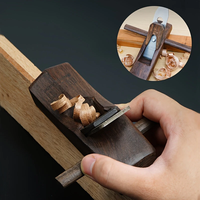 Ebony Wood Compact Hand Plane High Carbon Steel Blade 30mm Wide Non Slip Grip for Precision Edge Smoothing Surfacing Hea