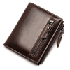 Ekphero Genuine Leather Mens Wallet Man Zipper Short Small Coin Purse Male Rfid Anti-theft Swipe Card Purse Multicard Sl