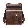 Ekphero Men Vintage Genuine Leather Shoulder Bag Small Messenger Bags Large Capacity Business Casual Crossbody Bag