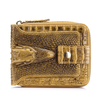 Ekphero Mens Wallet Genuine Leather Crocodile Pattern Short Coin Purse Luxurious High-Quality Multi Slot Thick Anti-Thef