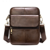 Ekphero Zipper Genuine Leather Messenger Bags Business Small Crossbody Bag Casual Travel Flap Shoulder Bag