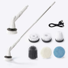 Electric Cleaning Brush Cordless 5W Motor Extendable Handle 5 or 6 Brush Heads ABS for Bathroom Kitchen Tile Floor Clean