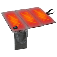 Electric Heated Seat Cushion Waterproof Folding Heating Chair Pad 3 Heating Zones Outdoor Camping Seat Cushion for Campi