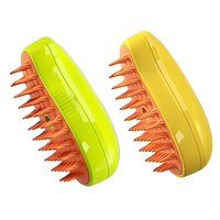 Electric Pet Grooming Brush with Spray Self-Cleaning Massage Eco-friendly Ergonomic Handle Reduces Shedding for Cats and
