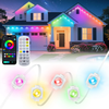 Elfeland 15M/30M 15 Lights/30 Lights RGB Eaves Lamps for Courtyards bluetooth Voice-controlled Lights Outdoors Eaves Run