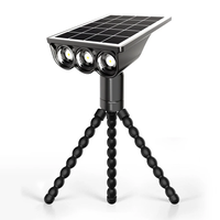 Elfeland Solar Octopus Spotlight With 3 Flexible Tentacles for Wrapping 360° Rotatable Head IP44 Waterproof for Garden C