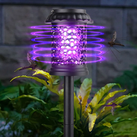 Elfeland Solar Powered Mosquito Killer Lamp Outdoor Waterproof Lawn Light Bug Zapper Mosquito Trap Garden Light 3 Mounti
