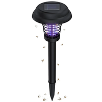 Elfeland Solar Powered Mosquito Killer Lawn Light Outdoor Zapper IP65 Waterproof UV Attraction & Electric Grid for Garde