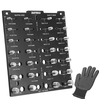 ENJOYWOOD 28 Thread Nut & Bolt Checker With Gloves Durable Aluminum Alloy Gauge for Metric and Imperial Sizes Easy Size
