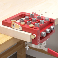 ENJOYWOOD 3in1 Hinge Punch Woodworking Kit with Positioning Clamp Drill Hole Cover Versatile Punch Positioner Body Multi