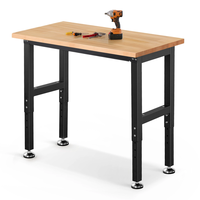 ENJOYWOOD 41 inch Workbench Workstation with Rubber Wood Top 1500 LBS Load Capacity for Woodworking Garage Workshop Offi