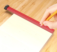 ENJOYWOOD 4PCS V Shape Ruler 4/6/8/10inch Portable Woodworking Tool with Double-Sided Imperial Scale and Storage Hook Id