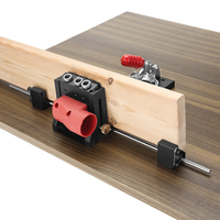 ENJOYWOOD XK4S PRO Pocket Hole Jig with Stabilizing Bar Stop Block Aluminum Alloy Woodworking Drill Guide for DIY Carpen