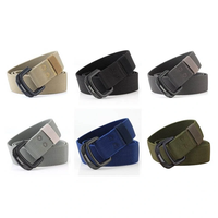 ENNIU Military Equipment Belt Men Elastic Nylon Tactical Belts For Jeans Pants Solid Strap Canvas Double Ring Metal Buck