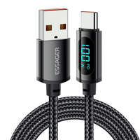 ESSAGER 7A/PD 29W/PD 100W Type-C To USB A/Type-C/iP Fast Charge Digital Display Data Cable For Samsung Galaxy S22 S22 Ul