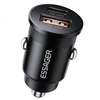 ESSAGER ES-CC15 45W 2-Port USB PD Car Charger Adapter USB-A+USB-C PD3.0 QC3.0 Support AFC FCP iP2.4A Fast Charging for i