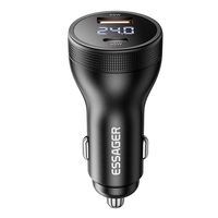 ESSAGER ES-CC17 100W 2-Port USB PD Car Charger Adapter with USB-A+Type-C PD3.0 QC3.0 AFC FCP SCP PPS VOOC Fast Charging