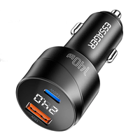 ESSAGER ES-CC19 140W 2-Port USB PD Car Charger USB-A+Type-C Support PD3.1 QC3.0 AFC FCP SCP PPS Fast Charging with Digit