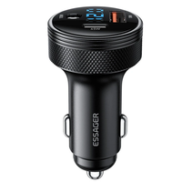 ESSAGER ES-CC26 150W 3-Port USB PD Car Charger Adapter DC+USB-A+USB-C PD3.0 QC3.0 Support PPS FCP AFC Fast Charging with
