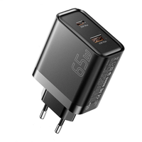 ESSAGER ES-CD43 65W 2-Port USB PD Charger USB-A+USB-C QC4.0/3.0/2.0 PD3.0/2.0 FCP SCP DCP PPS Apple2.4A Fast Charging Wa