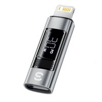 Essager ES-OTG25 30W/60W iP Male to Type-C Female / Type-C Male to iP Female Digital Display Adapter Converter for Phone
