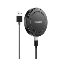 ESSAGER ES-WC18 15W Magnetic Wireless Charger Fast Wireless Charging Pad with 360° Rotary Stand for Smart Phones for iPh