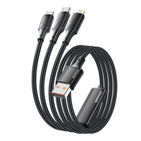 ESSAGER ES-X50 7A 100W USB-A to Micro/iP/Type-C Cable Fast Charging Data Transmission Copper Core Line 1.2M Long for iPh