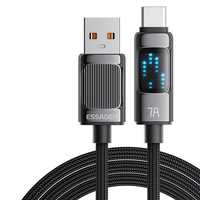 ESSAGER ES-X58 7A 100W USB-A to Type-C Cable Fast Charging Data Transmission Copper Core Line 1M/2M Long for iPhone 15 1