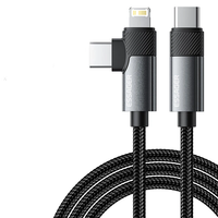 ESSAGER ES-X59 65W Type-C to Type-C+iP Cable PD Fast Charging Data Transmission Copper Core Line 1M/2M Long for iPhone 1