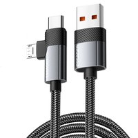 ESSAGER ES-X59 7A USB-A to USB-C+Micro USB Cable QC Fast Charging Data Transmission Tinned Copper Core Line 0.25M/1M/2M