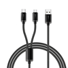 ESSAGER ES-X60 2A USB-A to Type-C+Micro USB Cable Fast Charging Data Transmission Tinned Copper Core Line 1.2M Long for